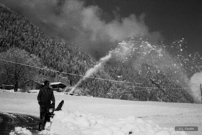 dad and the snow